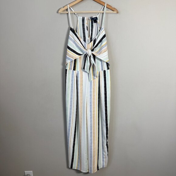 Daytrip Striped Wide Leg Jumpsuit Women's Small Multicolor Sleeveless Tie Front - Picture 5 of 11